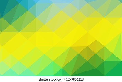 Dark Green, Yellow vector polygonal template. A vague abstract illustration with gradient. New texture for your design.