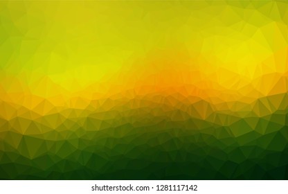 Dark Green, Yellow vector polygonal background. Brand new colored illustration in blurry style with gradient. The elegant pattern can be used as part of a brand book.