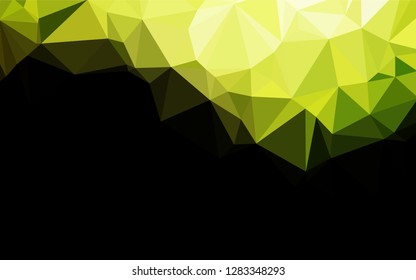 Dark Green, Yellow vector polygonal background. Triangular geometric sample with gradient.  A new texture for your design.