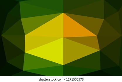 Dark Green, Yellow vector polygonal template. Creative illustration in halftone style with gradient. Polygonal design for your web site.