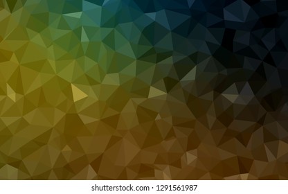 Dark Green, Yellow vector polygonal template. Shining colorful illustration with triangles. A completely new design for your leaflet.