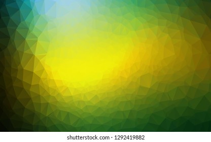 Dark Green, Yellow vector polygonal template. Colorful abstract illustration with gradient. Textured pattern for background.