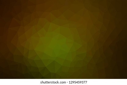 Dark Green, Yellow vector polygonal pattern. Elegant bright polygonal illustration with gradient. Completely new template for your banner.