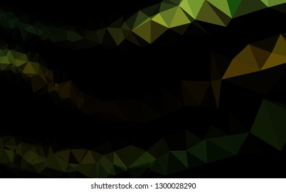 Dark Green, Yellow vector polygonal pattern. Modern geometrical abstract illustration with gradient. Completely new template for your business design.
