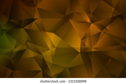 Dark Green, Yellow vector polygonal template. Shining polygonal illustration, which consist of triangles. Template for cell phone's backgrounds.