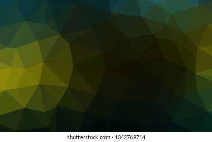 Dark Green, Yellow vector polygonal template. Modern geometrical abstract illustration with gradient. Textured pattern for background.
