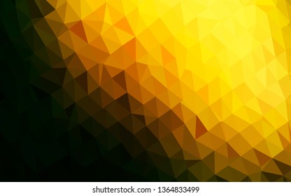 Dark Green, Yellow vector polygonal pattern. An elegant bright illustration with gradient. Brand new design for your business.
