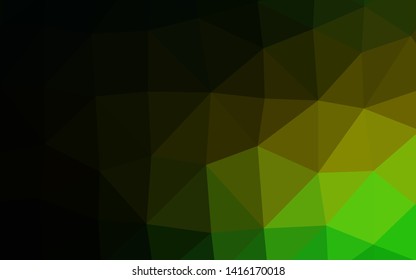 Dark Green, Yellow vector polygonal pattern. Glitter abstract illustration with an elegant design. Brand new style for your business design.