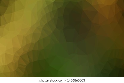 Dark Green, Yellow vector polygonal pattern. Modern geometrical abstract illustration with gradient. Template for a cell phone background.