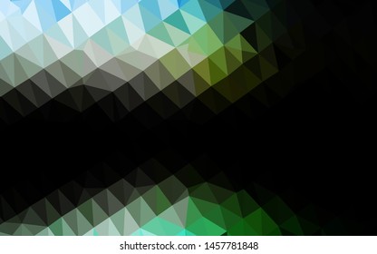 Dark Green, Yellow vector polygonal background. Modern geometrical abstract illustration with gradient. Completely new template for your business design.