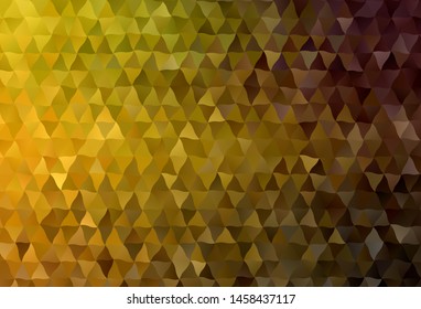 Dark Green, Yellow vector polygonal pattern. Triangular geometric sample with gradient.  Best triangular design for your business.