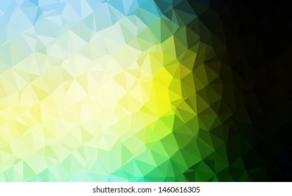 Dark Green, Yellow vector polygonal template. Colorful abstract illustration with gradient. Brand new design for your business.
