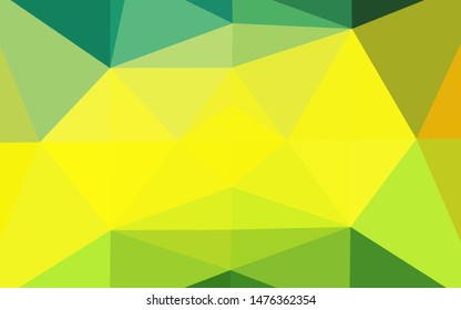 Dark Green, Yellow vector polygonal template. Brand new colorful illustration in with gradient. Textured pattern for background.