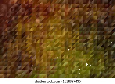Dark Green, Yellow vector polygonal pattern. Geometric illustration in Origami style with gradient.  Completely new template for your banner.