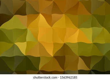Dark Green, Yellow vector polygonal background. Creative illustration in halftone style with triangles. Textured pattern for your backgrounds.