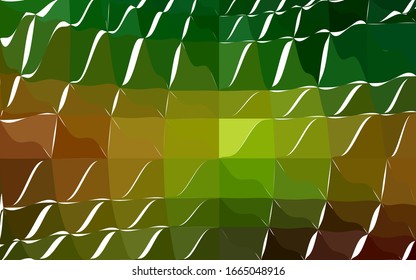 Dark Green, Yellow vector polygonal illustration, which consist of triangles. Triangular pattern for your business design. Geometric background in Origami style with gradient.