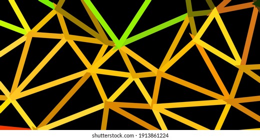Fondo poligonal vector amarillo, verde oscuro. Ilustración abstracta con triángulos de gradiente elegantes. Fondo de escritorio para tus aplicaciones web.