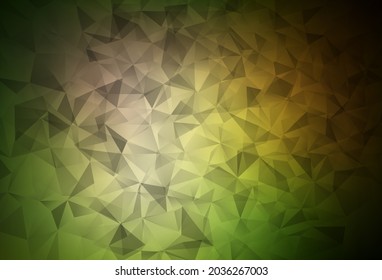 Planta poligonal vectorial amarilla, verde oscuro. Ilustración abstracta brillante con triángulos elegantes. Mejor diseño triangular para su negocio.