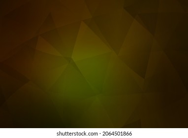 Dark Green, Yellow vector polygonal template. Colorful abstract illustration with triangles. Triangular pattern for your design.