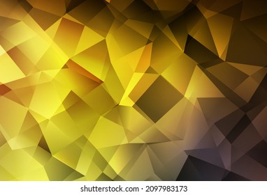 Planta poligonal vectorial amarilla, verde oscuro. Ilustración colorida en estilo abstracto con triángulos. Diseño poligonal para su sitio web.