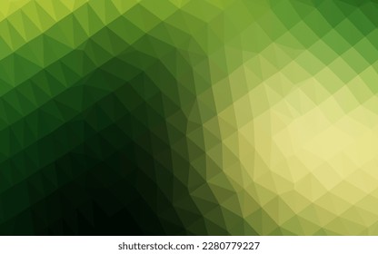 Dark Green, Yellow vector polygonal pattern. Colorful abstract illustration with gradient. The best triangular design for your business.