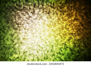 Fondo poligonal de vector amarillo, verde oscuro. Ilustración geométrica creativa en estilo Origami con gradiente. Un diseño completamente nuevo para su folleto.