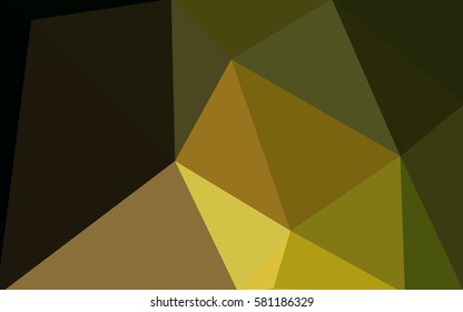 Dark Green, Yellow vector polygonal illustration, which consist of triangles. Triangular design for your business. Creative geometric background in Origami style with gradient