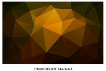 Dark Green, Yellow vector polygonal illustration, which consist of triangles. Triangular pattern for your business design. Geometric background in Origami style with gradient. 