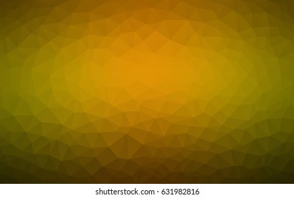 Dark Green, Yellow vector polygonal illustration, which consist of triangles. Triangular design for your business. Creative geometric background in Origami style with gradient