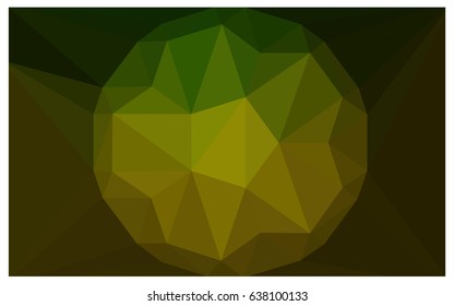 Dark Green, Yellow vector polygonal illustration, which consist of triangles with a gemstone in center. Triangular design of a huge diamond for your business. Creative geometric background of gems.