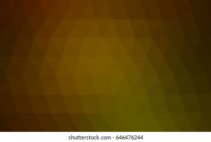 Dark Green, Yellow vector polygonal illustration, which consist of triangles. Triangular design for your business. Creative geometric background in Origami style with gradient