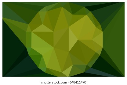Dark Green, Yellow vector polygonal illustration, which consist of triangles with a gemstone in center. Triangular design of a huge diamond for your business. Creative geometric background of gems.