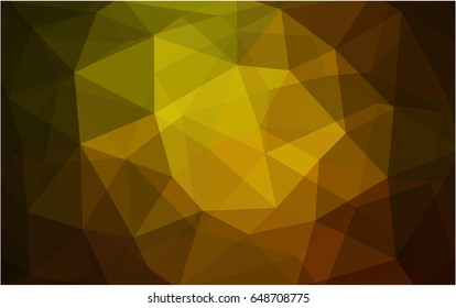 Dark Green, Yellow vector polygonal illustration, which consist of triangles. Triangular pattern for your business design. Geometric background in Origami style with gradient. 