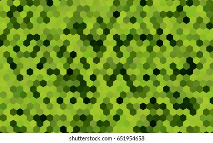 Dark Green, Yellow vector polygonal illustration, which consist of hexagons. Hexagonal design for your business. Creative geometric background in Origami style with gradient