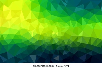Dark Green, Yellow vector polygonal illustration, which consist of triangles. Triangular design for your business. Creative geometric background in Origami style with gradient