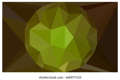 Dark Green, Yellow vector polygonal illustration, which consist of triangles with a gemstone in center. Triangular design of a huge diamond for your business. Creative geometric background of gems.