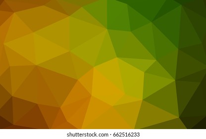 Dark Green, Yellow vector polygonal illustration, which consist of triangles. Triangular pattern for your business design. Geometric background in Origami style with gradient. 