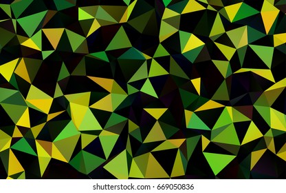 Dark Green, Yellow vector polygonal template. Colorful abstract illustration with gradient. A completely new design for your business.