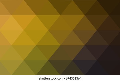 Dark Green, Yellow vector polygonal illustration, which consist of triangles. Triangular pattern for your business design. Geometric background in Origami style with gradient. 