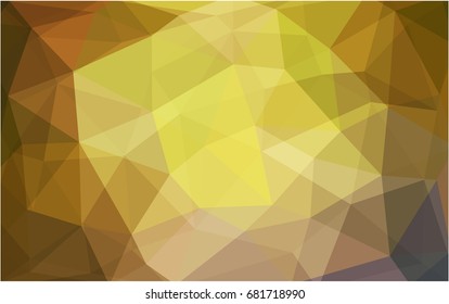 Dark Green, Yellow vector polygonal illustration, which consist of triangles. Triangular pattern for your business design. Geometric background in Origami style with gradient. 