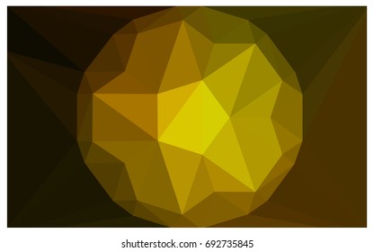 Dark Green, Yellow vector polygonal illustration, which consist of triangles with a gemstone in center. Triangular design of a huge diamond for your business. Creative geometric background of gems.