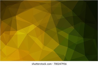 Dark Green, Yellow vector polygonal illustration, which consist of triangles. Triangular design for your business. Creative geometric background in Origami style with gradient