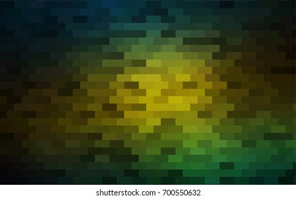 Dark Green, Yellow vector polygonal illustration, which consist of rectangles. Rectangular pattern for your business design. Geometric background in Origami style with gradient. 