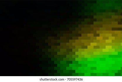 Dark Green, Yellow vector polygonal illustration, which consist of rectangles. Rectangular pattern for your business design. Geometric background in Origami style with gradient. 