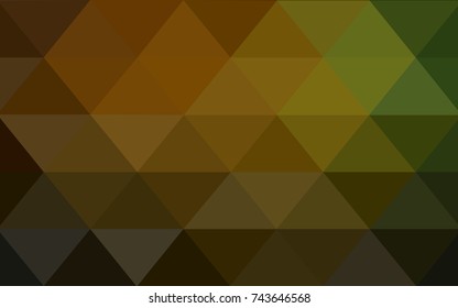 Dark Green, Yellow vector polygonal illustration, which consist of triangles. Triangular pattern for your business design. Geometric background in Origami style with gradient. 