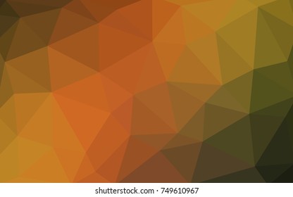 Dark Green, Yellow vector polygonal illustration, which consist of triangles. Triangular pattern for your business design. Geometric background in Origami style with gradient. 