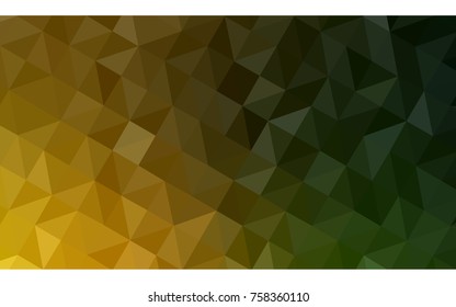 Dark Green, Yellow vector polygonal illustration, which consist of triangles. Triangular pattern for your business design. Geometric background in Origami style with gradient. 