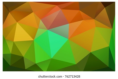 Dark Green, Yellow vector polygonal illustration, which consist of triangles. Triangular pattern for your business design. Geometric background in Origami style with gradient. 