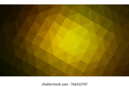 Dark Green, Yellow vector polygonal illustration, which consist of triangles. Triangular pattern for your business design. Geometric background in Origami style with gradient. 