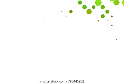 Dark Green, Yellow vector polygonal illustration, which consist of hexagons. Hexagonal pattern for your business design. Geometric background in Origami style with gradient. 